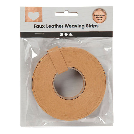 Bandes de tressage Creativ company, l: 15 mm, épaisseur 0,55 mm, marron clair, 9,5 m
