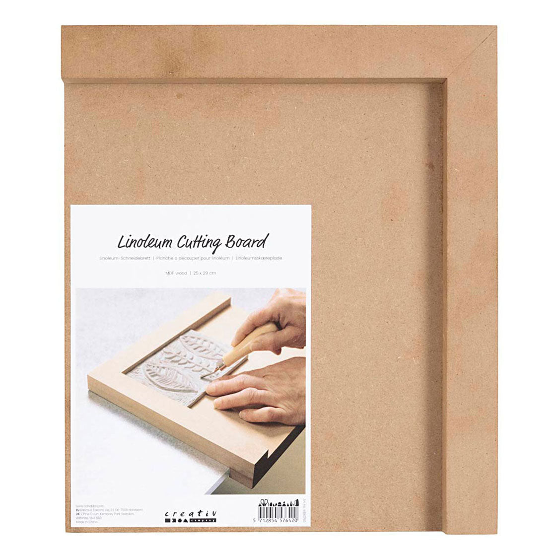 Creativ Company Wooden Linoleum Holder à droite - Horaire, 29x25cm