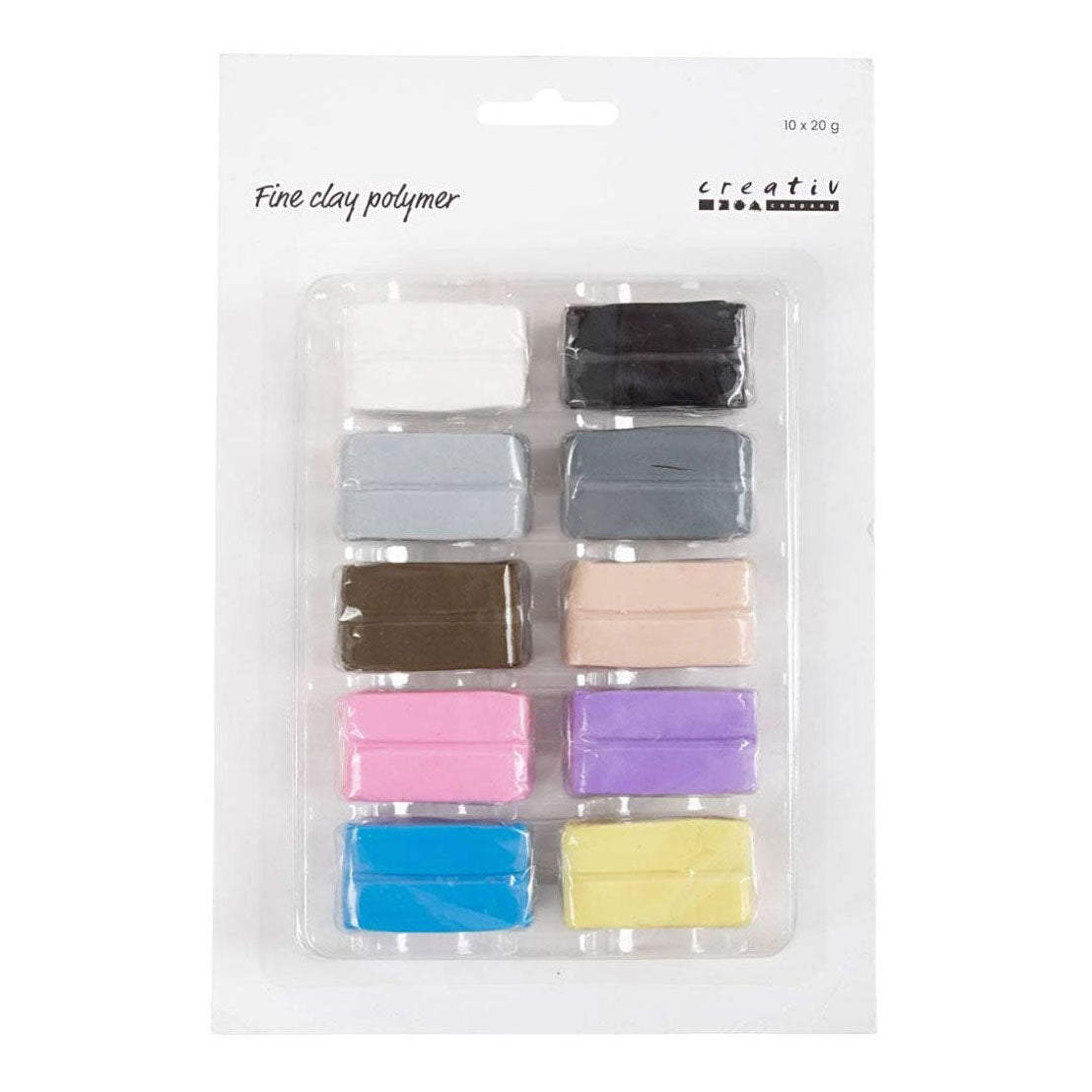 Creativ company fijne polymeerklei pastelkleuren, 10x20 gram