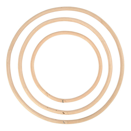 Creativ company anneaux en bambou 15,3-25,5 cm naturel 3 pièces