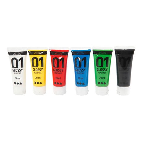 Creativ Company Paint acrylique pour Kidneren Glossy Standard Colors, 6x20ml