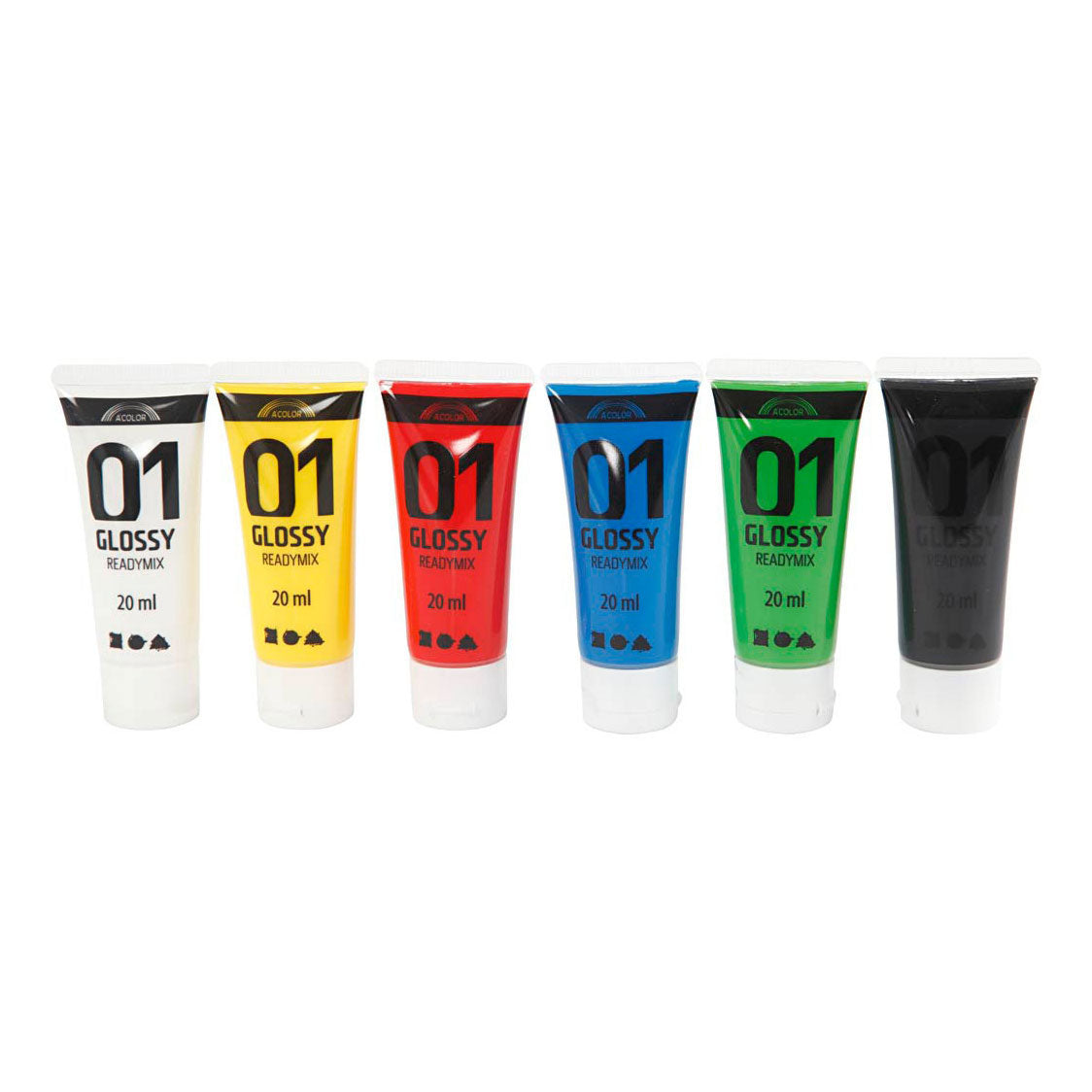 Creativ Company Paint acrylique pour Kidneren Glossy Standard Colors, 6x20ml