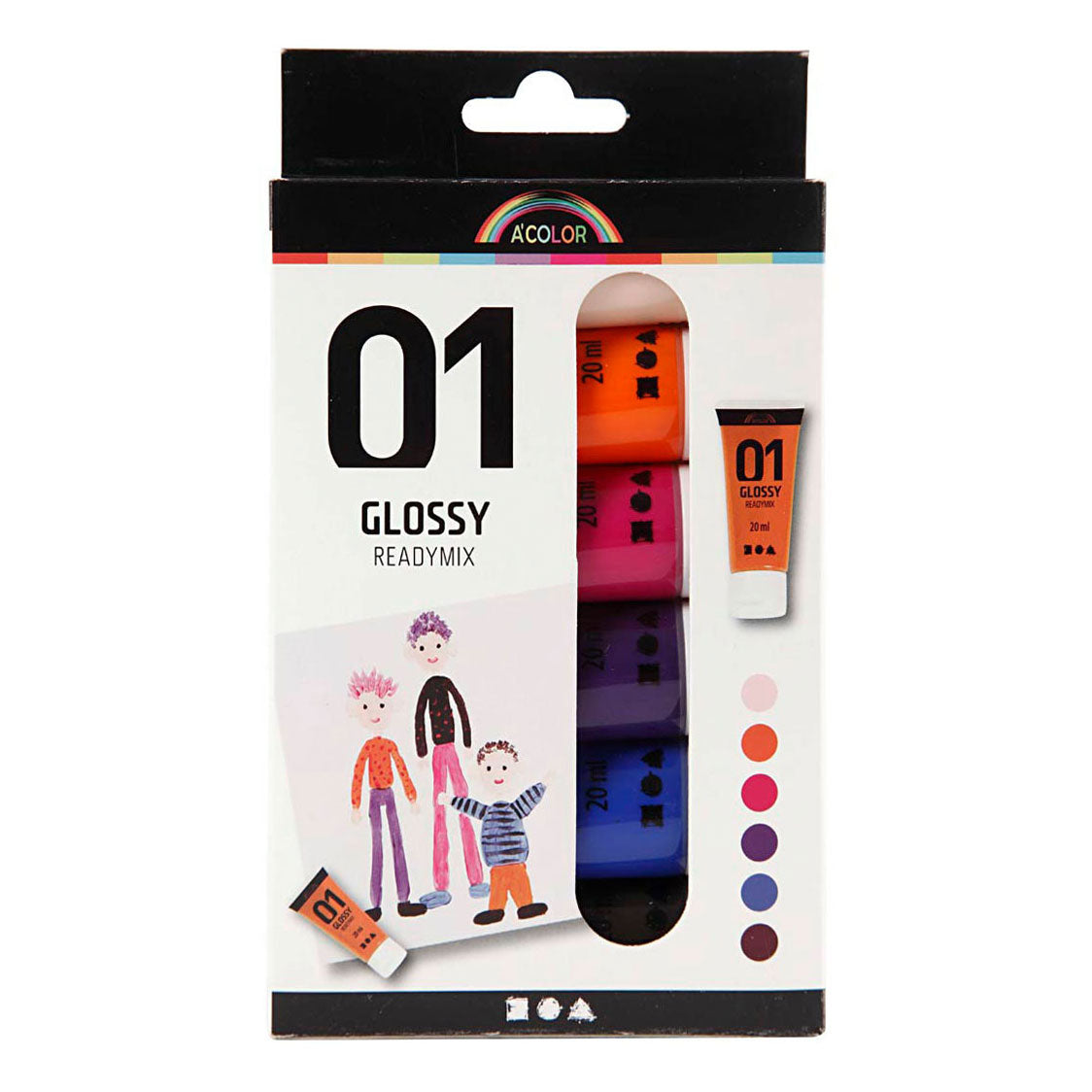 Creativ Company Acrylic paint for children Glossy Extra colors, 6x20ml