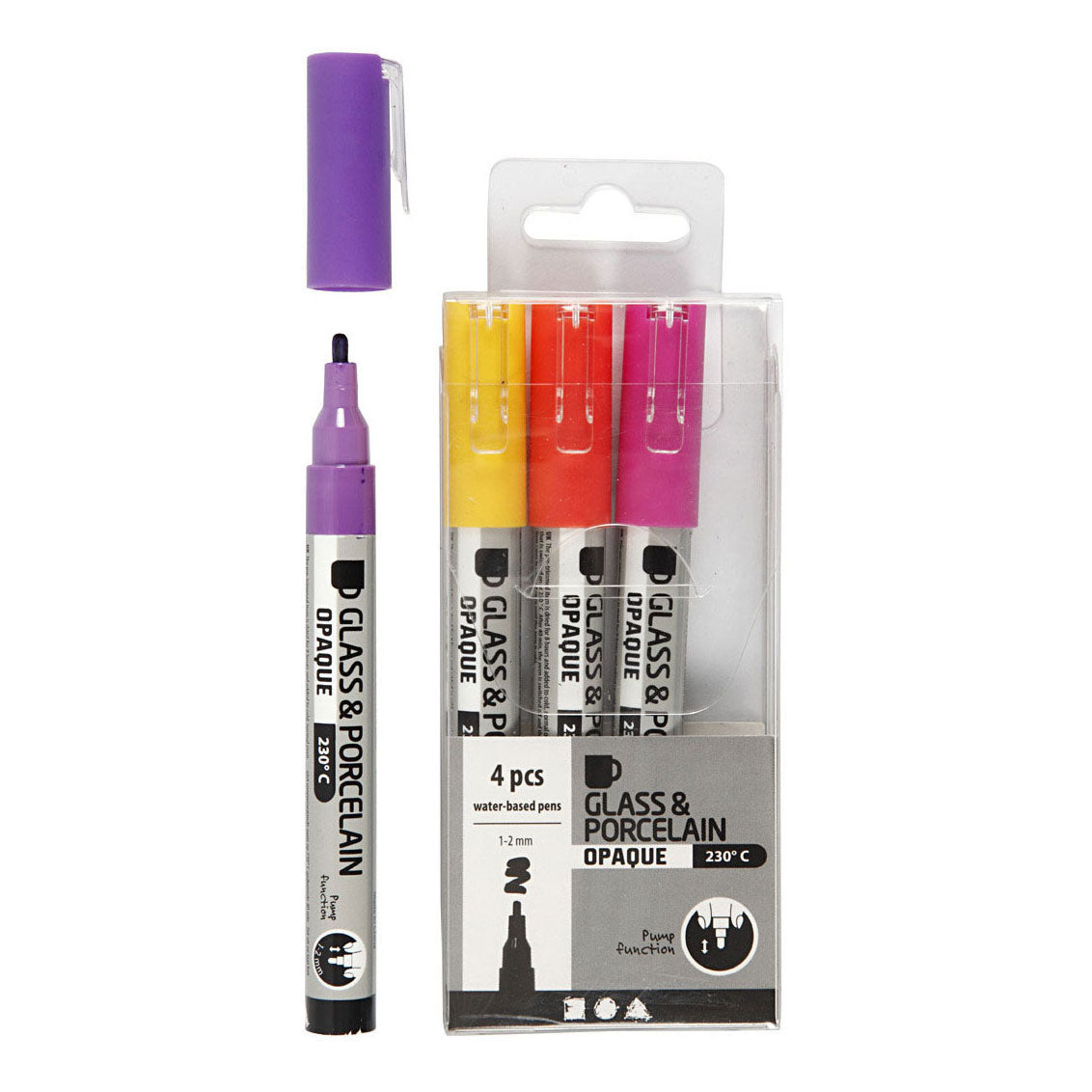 Creativ Company Glass Porcelain Pierres comparant le jaune rouge violet orange, 4e.