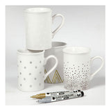 Creativ Company Glass Porcelain Pierres comparant Brown Gold Silver White, 4st.