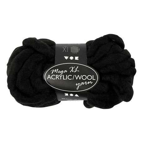 Creativ Company XL Yarn de l'acrylique noir, 15m
