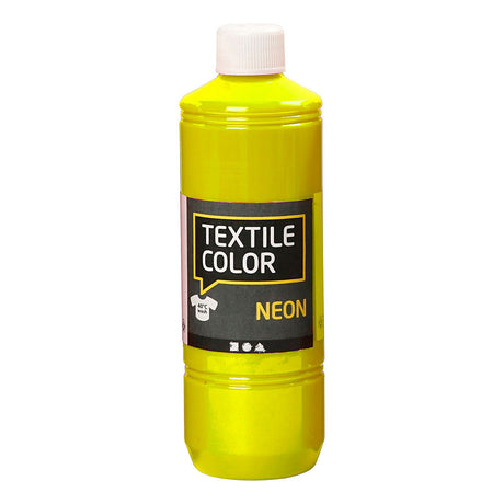 Peinture textile semi-opaque Creativ company textile color - jaune fluo, 500ml