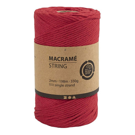 CREATIV COMPANCE MACRAME CORDE - RED, 198M
