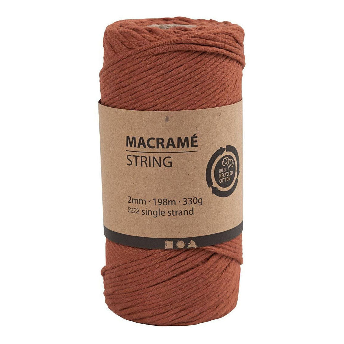 Corde de macrame Creativ Company - Burnt Orange, 198m