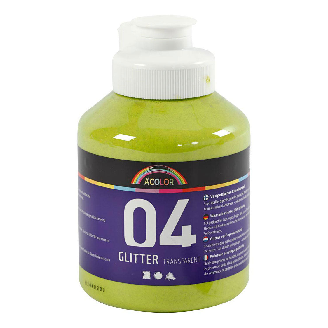 Société créative https: www.ccobby.nl peinture-acrylique-avec-paillettes-lime-green-500-ml-1-bottle