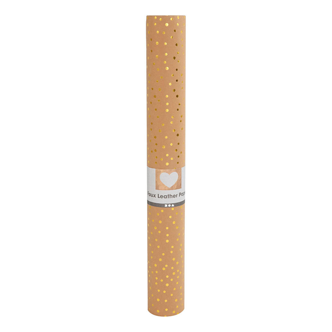 Creativ Company faux leather paper brown with dots, 1m