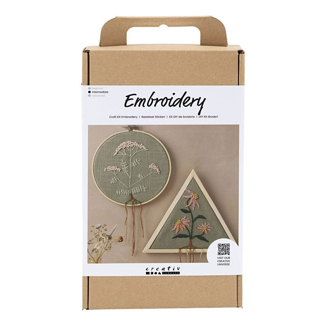 Creativ Company Hobbyset broderie Cadre de broderie verte poussiéreuse