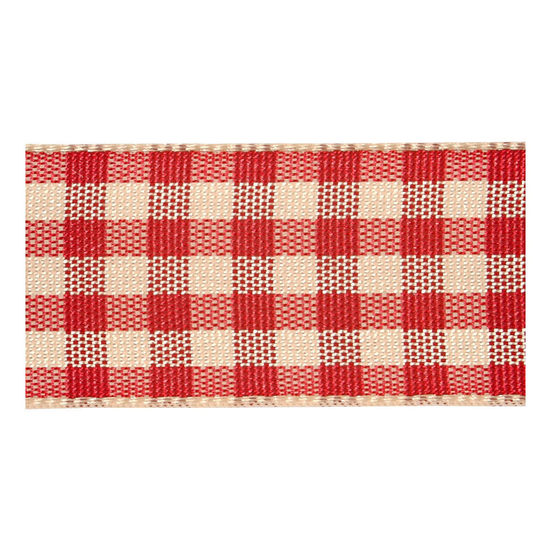 Société créative https : www.cchobby.nl checkered-ribbon-w-20-mm-antique-red-white-25-m-1-roll