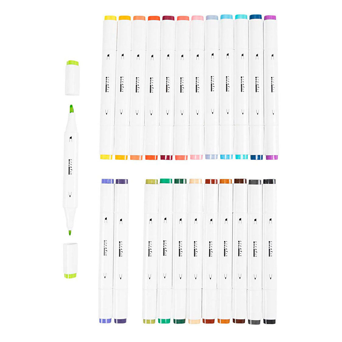 Couleurs de stylo à dessin Creativ Company, 24 pcs. double face