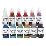 Creativ Company glitter limfarver, 12x25ml