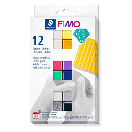 Creativ Company Fimo Effet Mountting Clay Diverses Couleurs, 12x25gram