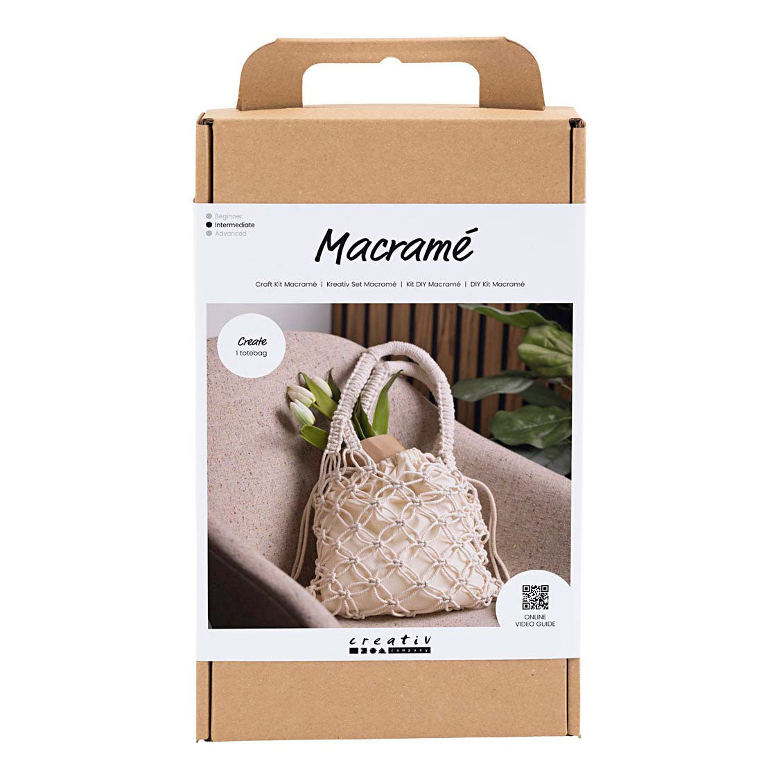 Creativ company hobbyset macrame tas wit