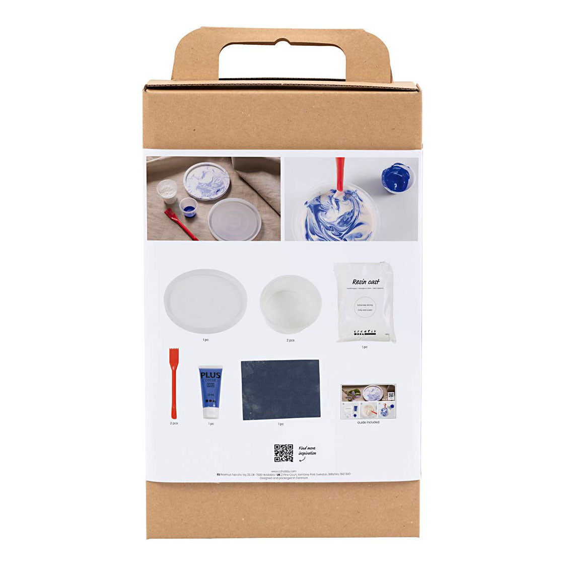 Creativ company hobbyset hars gieten rond dienblad marmereffect