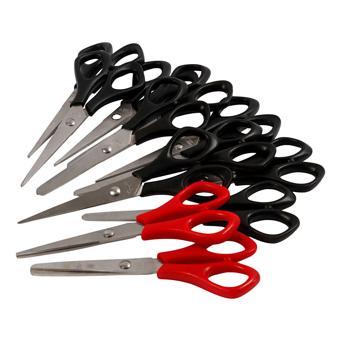 Ciseaux scolaires Creativ company noirs droitier et gaucher, lot de 12