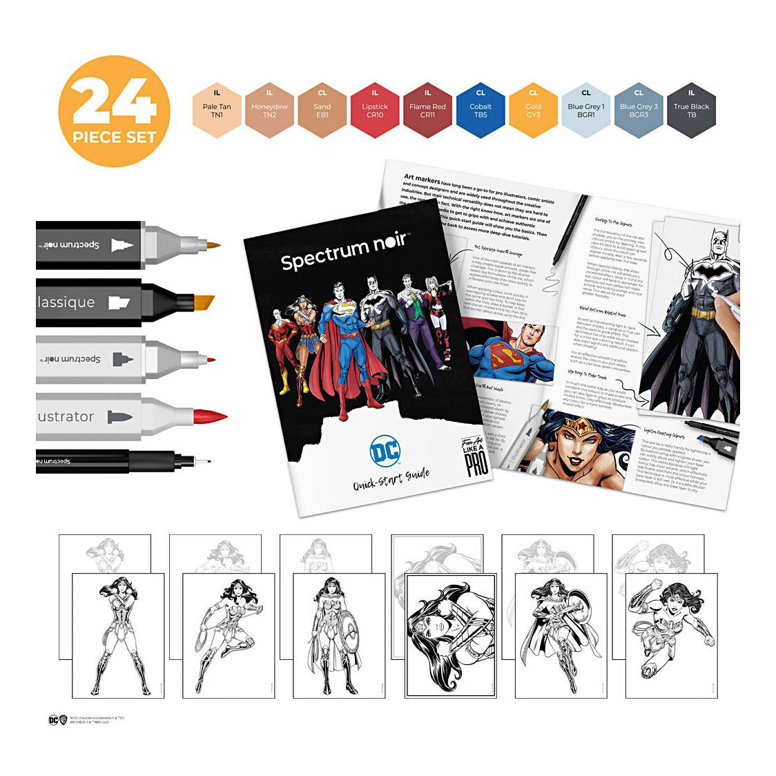 Creativ Company HobbySet Illustration Comic book Heroes Wonder Woman Color Set