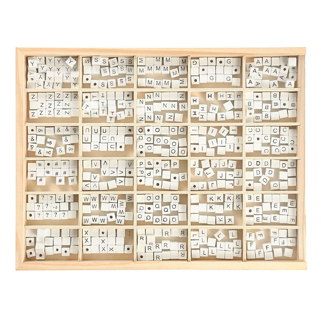 Creative Company Wood Letter Beads White A-Z, 750st.