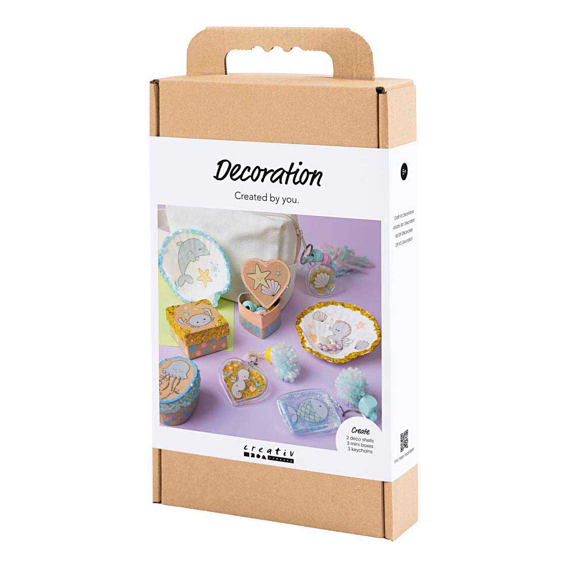 Société créative https : www.ccobby.nl hobbyset-decoration-boxes-shells-keychains-pastelcolors-1-box