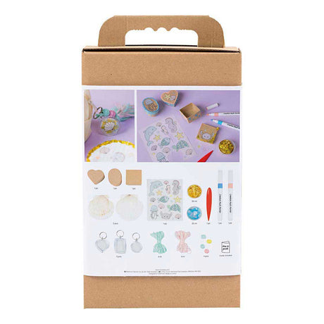 Société créative https : www.ccobby.nl hobbyset-decoration-boxes-shells-keychains-pastelcolors-1-box