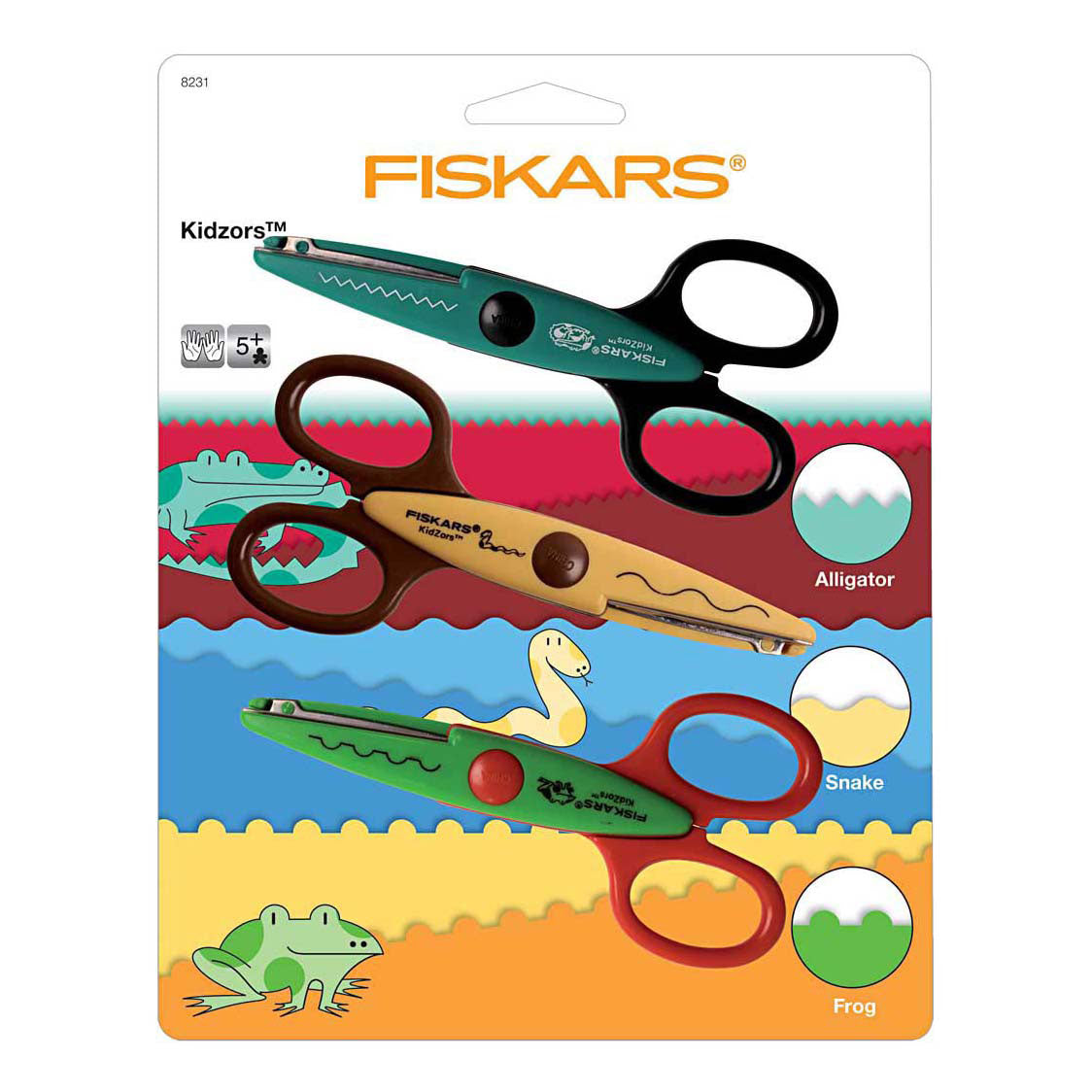 Ciseaux à cranter Fiskars kidzors, 3 pièces 1 boîte
