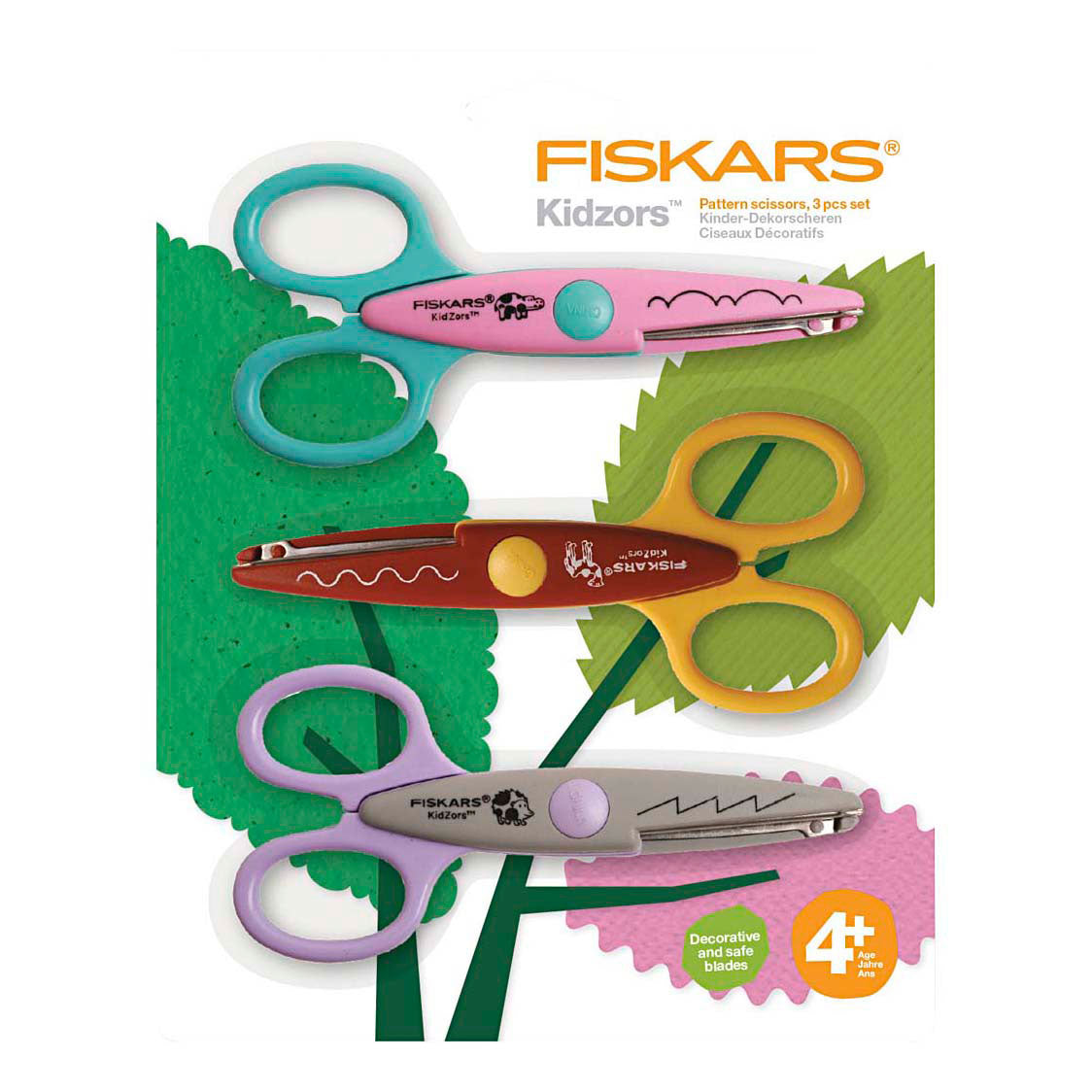 Entreprise créative https : www.cchobby.nl fiskars-kidzors-shearing shears-hippopotamus-camel-hedgehog-3-piece-1-box