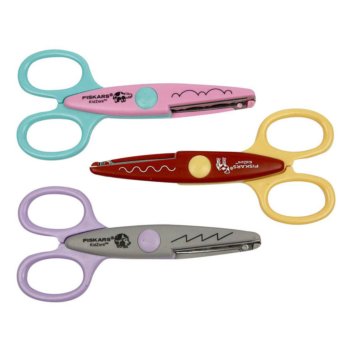 Entreprise créative https : www.cchobby.nl fiskars-kidzors-shearing shears-hippopotamus-camel-hedgehog-3-piece-1-box
