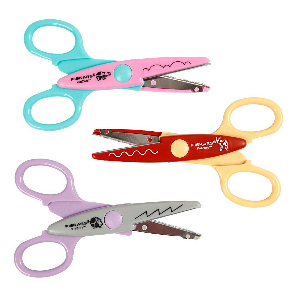Entreprise créative https : www.cchobby.nl fiskars-kidzors-shearing shears-hippopotamus-camel-hedgehog-3-piece-1-box