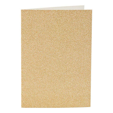Cartes et enveloppes d'entreprise Creativ, format carte 10,5x15 cm, format enveloppe 11,5x16,5 cm, paillettes, 120+250 gr, or, 4 set 1 boîte