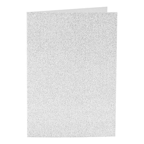 Cartes et enveloppes d'entreprise Creativ, format carte 10,5x15 cm, format enveloppe 11,5x16,5 cm, paillettes, 120+250 gr, argent, 4 set 1 boîte
