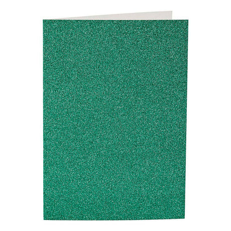 Cartes et enveloppes d'entreprise Creativ, format carte 10,5x15 cm, format enveloppe 11,5x16,5 cm, paillettes, 110+250 gr, vert, 4 set 1 boîte