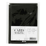 Cartes et enveloppes d'entreprise Creativ, format carte 10,5x15 cm, format enveloppe 11,5x16,5 cm, paillettes, 110+250 gr, noir, 4 set 1 boîte