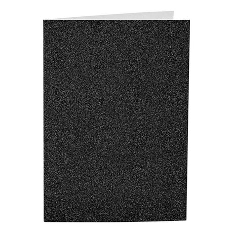Cartes et enveloppes d'entreprise Creativ, format carte 10,5x15 cm, format enveloppe 11,5x16,5 cm, paillettes, 110+250 gr, noir, 4 set 1 boîte