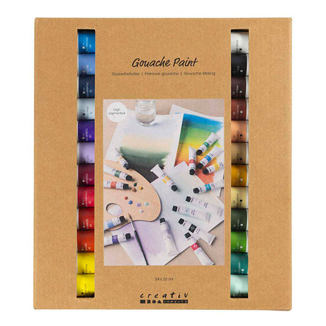 Peinture gouache Creativ Company de différentes couleurs - 24x20ml.
