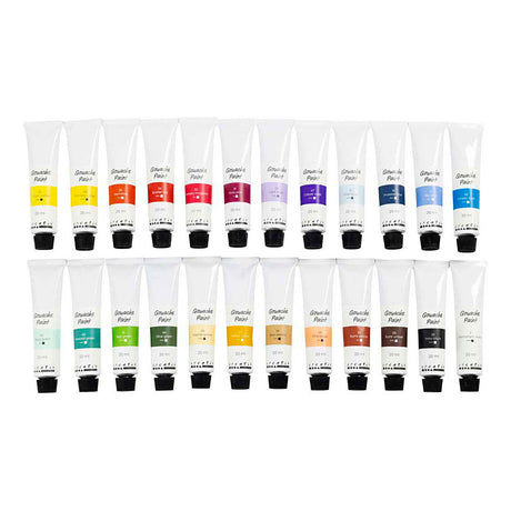 Peinture gouache Creativ company, différentes couleurs, 24x20 ml 1 boîte