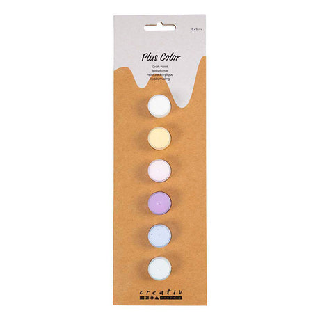 Creativ company plus color peinture acrylique, couleurs pastel, 6x5 ml 1 boîte
