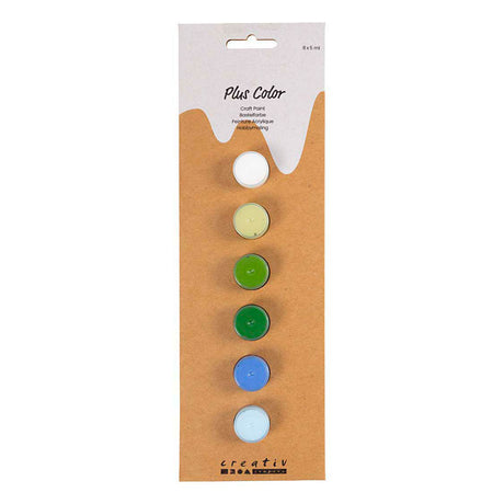 Peinture acrylique Creativ company plus color, harmonie bleu vert, 6x5 ml 1 boîte
