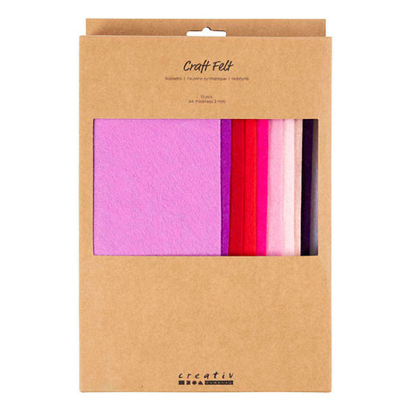 Creativ company hobby feutre a4 épaisseur 2mm harmonie violet et rose - 10 pcs.