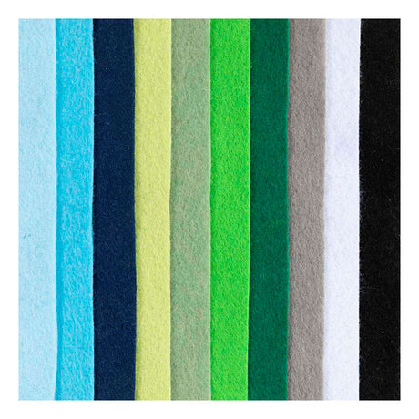Creativ company hobby feutre, a4, feuille 210x297 mm, épaisseur 2 mm, harmonie bleu vert, 10 pièces 1 boîte