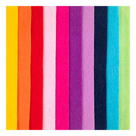 Creativ company feutre de loisirs, a4, feuille 210x297 mm, épaisseur 2 mm, coloré, 10 pièces 1 boîte