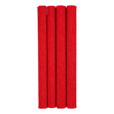 Papier crépon Creativ company, feuille 25x60 cm, taux de crêpe : 180%, 105 gr, rouge, 4 feuilles 1 boîte