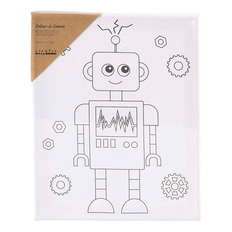 Creativ company toile de peinture avec impression, robot, d: 1,6 cm, taille 24x30 cm, 360 g, 1 pièce
