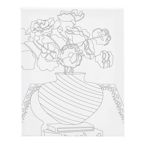 Creativ company toile de peinture avec impression, bouquet dans un vase, d: 1,6 cm, taille 24x30 cm, 360 g, 1 pièce