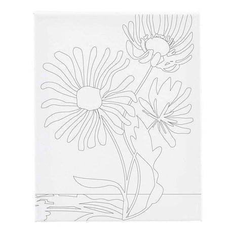 Creativ company toile de peinture avec impression, grandes fleurs, d: 1,6 cm, taille 24x30 cm, 360 g, 1 pièce