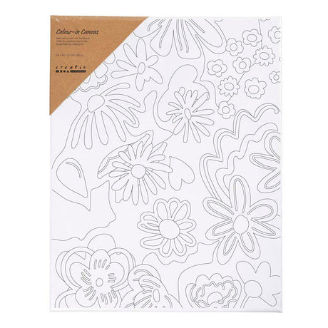 Toile à peindre Creativ Company avec imprimé floral - 24x30cm