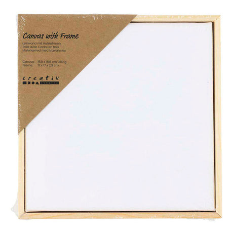 Creativ company Toile tendue avec cadre, dim. 15,8x15,8 cm, 280 g, blanc, 1 pièce