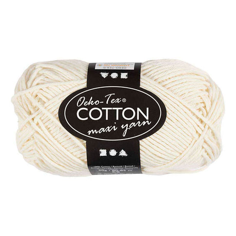 Fil de coton Creativ company, taille 8 8, l : 80-85 m, blanc cassé, 50 g 1 pelote